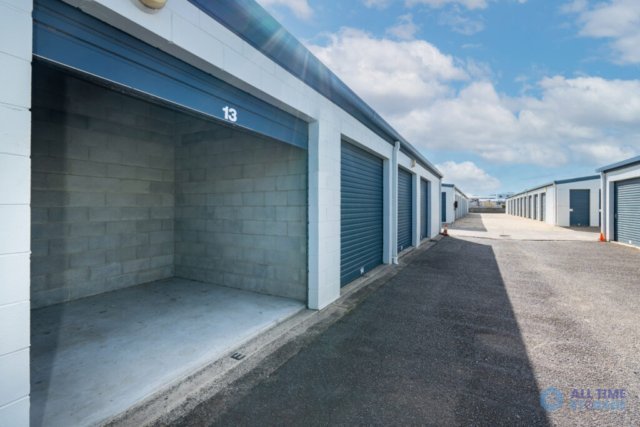 Open ground-level storage unit at All Time Storage